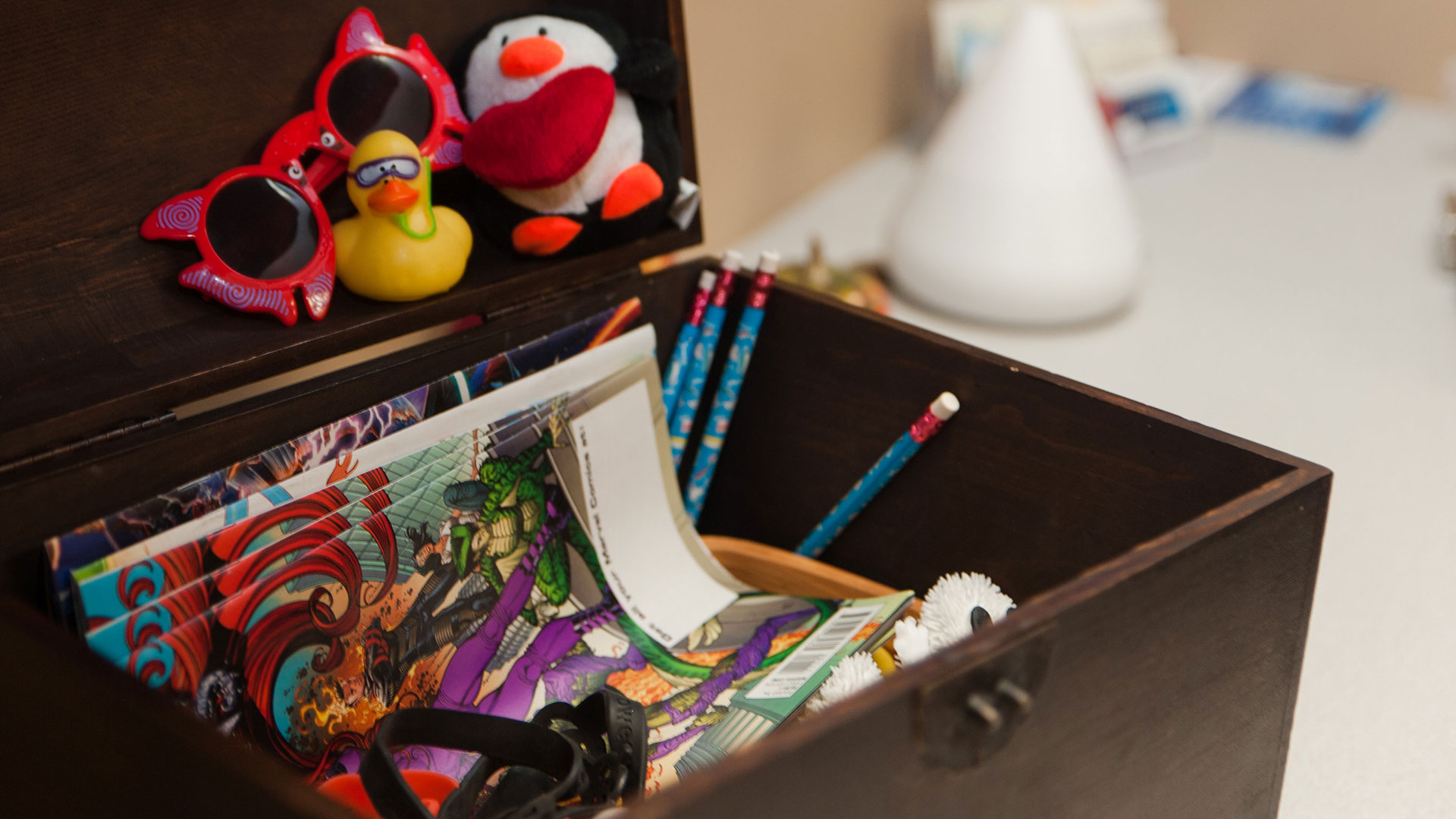 treasure chest of children's toys